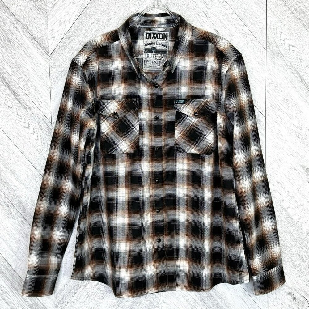 Dixxon Bondo Bucket Flannel Shirt Womens Size XL Long Sleeve Pearl Snap Plaid